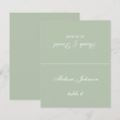 Sagegroene plaatskaart voor de bruiloft - Gedrukte (Voorkant / Achterkant)