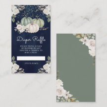 Sagegroene Pompoen Bloemen Herfst Navy Luier Raffl