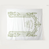 Sagegroene poort bruiloftsshower fotobackdrop wandkleed (Voorkant (horizontaal))