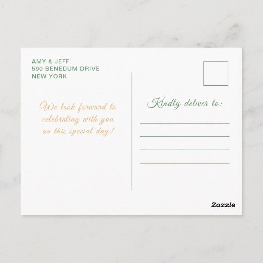 Sagegroene Prinses Bloemige Quinceañera Briefkaart (Achterkant)