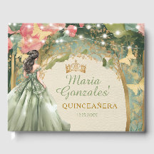 Sagegroene prinsessenjurk gouden bos Mis Quince