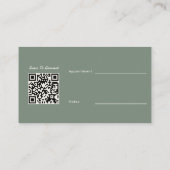 Sagegroene QR-code Aangepaste Afspraak Estheeticia Visitekaartje (Achterkant)