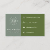 Sagegroene QR-code Aangepaste Afspraak Estheeticia Visitekaartje (Voorkant)