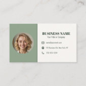 Sagegroene QR-code foto afspraak estheetiker Visitekaartje (Voorkant)