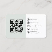 Sagegroene QR-code foto Visitekaartje (Achterkant)