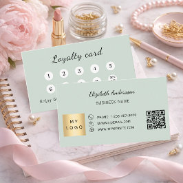 Sagegroene QR-code zakelijk logo Klantenkaartje