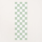 Sagegroene Retro Schachbrett Yogamat (Voorkant)