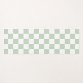 Sagegroene Retro Schachbrett Yogamat (Voorkant (horizontaal))