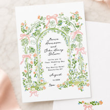 Sagegroene Roze Watercolor Rococo Tuin Bruiloft