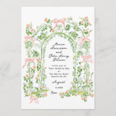 Sagegroene Roze Watercolor Rococo Tuin Bruiloft Kaart (Voorkant)