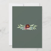 Sagegroene Rustieke Stof Rose Boho Waterverf Kaart (Achterkant)