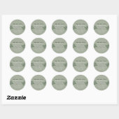 Sagegroene Rustieke Trouw Dank Je Sticker (Vel)