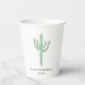Sagegroene Saguaro Cactus Bruiloftsborrel Papieren Bekers (Voorkant)