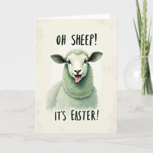Sagegroene Schapen Pasen Kaart (Voorkant)