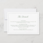 Sagegroene script wildflower monogram details kaar kaart (Voorkant)