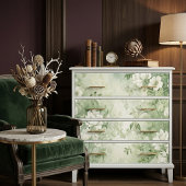 Sagegroene Shabby Chic Bloemendecoupage Ambacht Tissuepapier