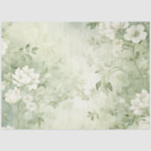 Sagegroene Shabby Chic Bloemendecoupage Ambacht Tissuepapier (Voorkant)