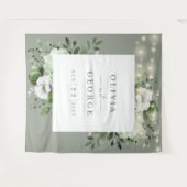 Sagegroene Slingerlichten Bloem Fotobackdrop Wandkleed (Voorkant (horizontaal))