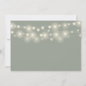 Sagegroene snoerlampen bloemfotowedding kaart (Achterkant)