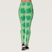 Sagegroene St. Patrick's Day Shamrock Blad Cute Leggings (Achterkant)