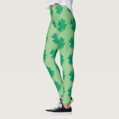 Sagegroene St. Patrick's Day Shamrock Blad Cute Leggings (Links)