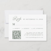 Sagegroene stijlvolle kalligrafie script bruiloft  RSVP kaartje (Voorkant)