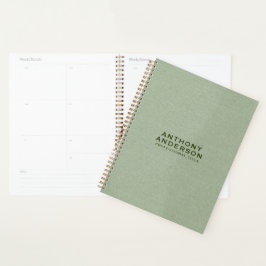 Sagegroene Stof Textuur Planner