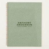 Sagegroene Stof Textuur Planner (Voorkant)