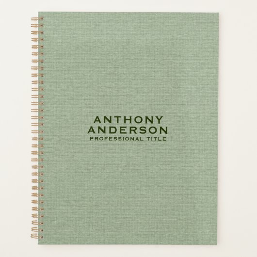 Sagegroene Stof Textuur Planner (Voorkant)