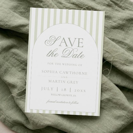 Sagegroene Streep Elegante Klassieker Save The Date