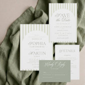 Sagegroene Streep Elegante Klassieker Save The Date
