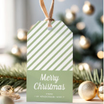 Sagegroene Strepen Prettig Kerstfeest