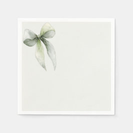 Sagegroene strik geruite baby shower servet