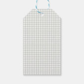 Sagegroene strik gingham baby shower cadeaulabel (Achterkant)