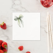 Sagegroene strik gingham baby shower servet (Insitu)