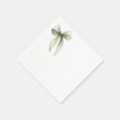 Sagegroene strik gingham baby shower servet (Hoek)