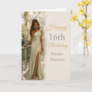Sagegroene Sweet Sixteen Verjaardagskaart Kaart