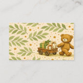 Sagegroene teddybeer babyshower tips informatiekaartje (Achterkant)