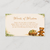 Sagegroene teddybeer babyshower tips informatiekaartje (Voorkant)