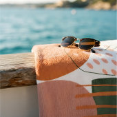 Sagegroene terracotta moderne boho abstract strandlaken