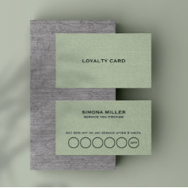 Sagegroene Textuur Loyalty Card Visitekaartje
