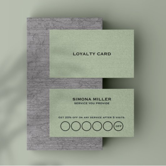 Sagegroene Textuur Loyalty Card Visitekaartje