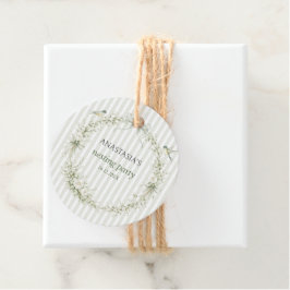 Sagegroene Toile De Juoy Nesting Feestje  Bedankjes Labels