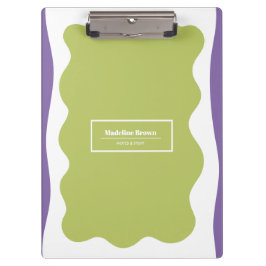 Sagegroene trendy cute stijlvolle thuisonderwijzer klembord