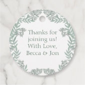 Sagegroene Trouw Antieke Botanische Bedankjes Labels (Achterkant)