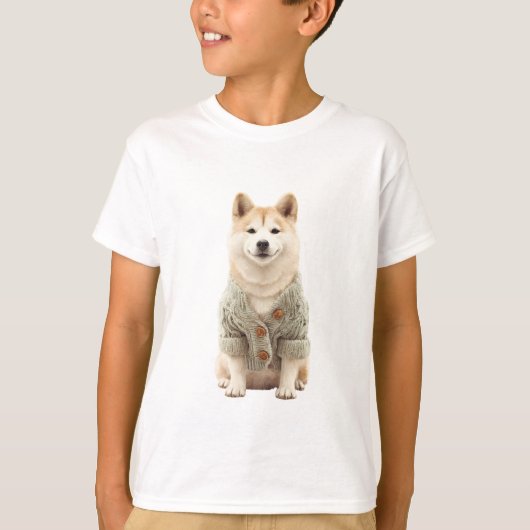 Sagegroene trui Akita Kids T-shirt (Voorkant)
