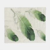 Sagegroene Veer Zachte Esthetische Moderne Boho Fleece Deken (Voorkant (Horizontaal))