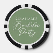Sagegroene Verlovingsfeest Maatwerk Poker Chips (Voorkant)