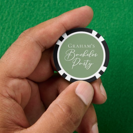 Sagegroene Verlovingsfeest Maatwerk Poker Chips (Hand)