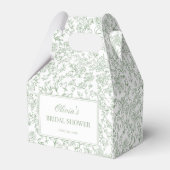 Sagegroene Vintage Franse Bloem Bruiloft Feest Bedankdoosjes (Voorkant Zijde)